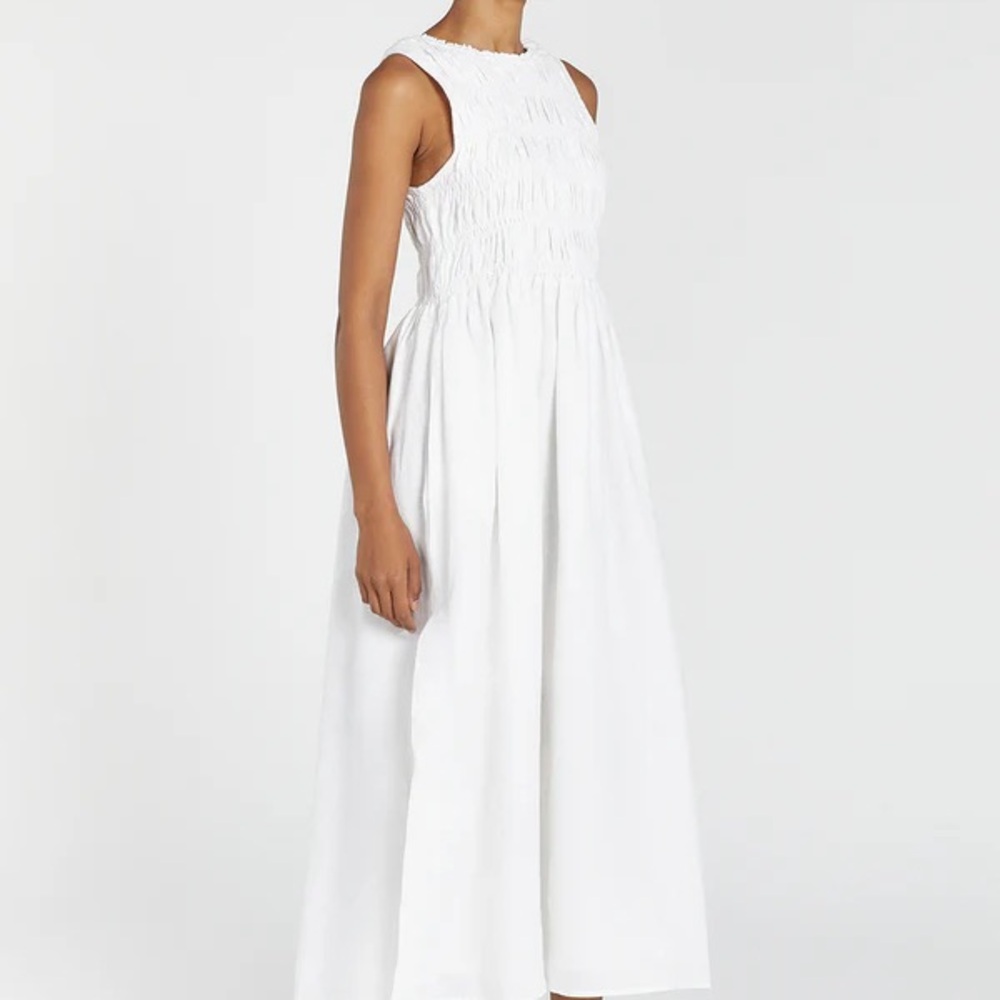 Dissh Lessi White Linen Maxi Dress